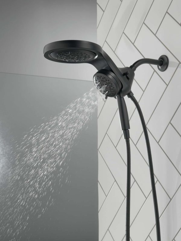 Matte Black Round Rain Shower Head Handheld Shower Head 2.5-GPM (9.5-LPM) - Image 12