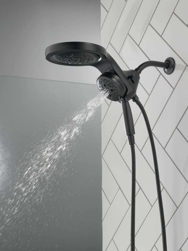 Matte Black Round Rain Shower Head Handheld Shower Head 2.5-GPM (9.5-LPM) - Image 14