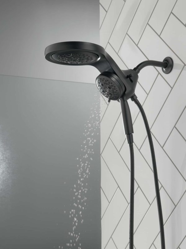Matte Black Round Rain Shower Head Handheld Shower Head 2.5-GPM (9.5-LPM) - Image 15