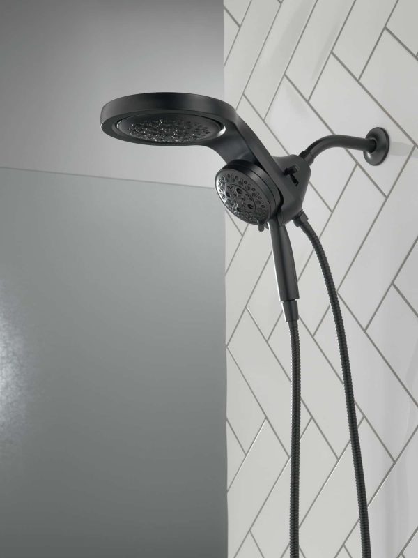 Matte Black Round Rain Shower Head Handheld Shower Head 2.5-GPM (9.5-LPM) - Image 16