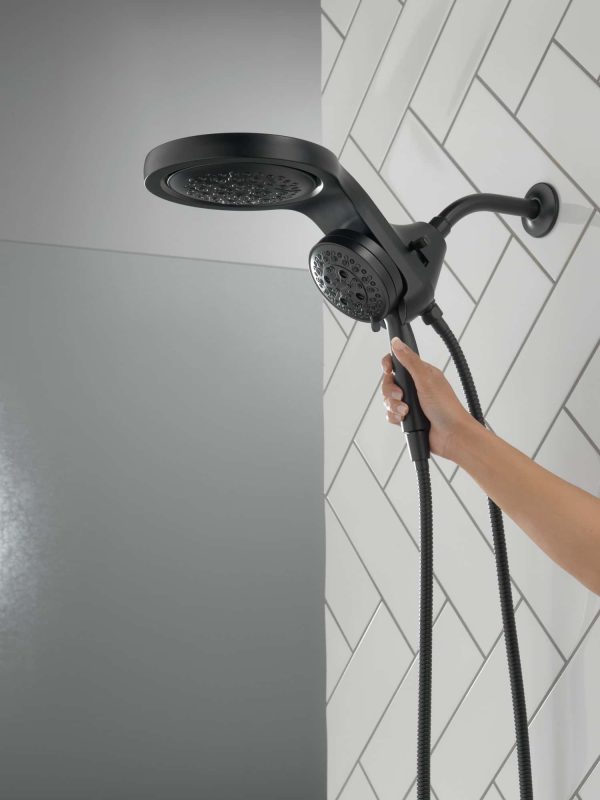 Matte Black Round Rain Shower Head Handheld Shower Head 2.5-GPM (9.5-LPM) - Image 17
