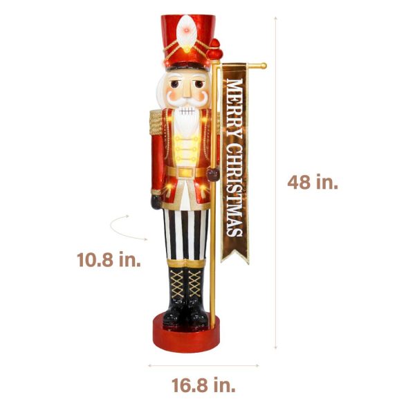 Fraser Hill Farm 48-in Nutcracker Free Standing Decoration with White LED Lights - Image 17
