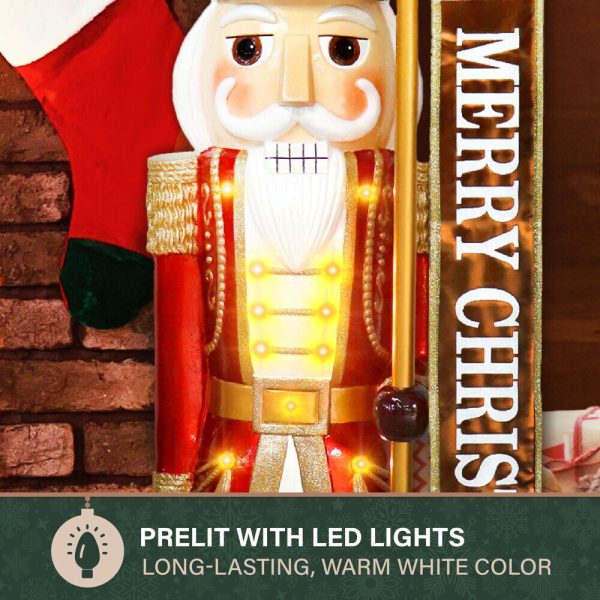 Fraser Hill Farm 48-in Nutcracker Free Standing Decoration with White LED Lights - Image 15