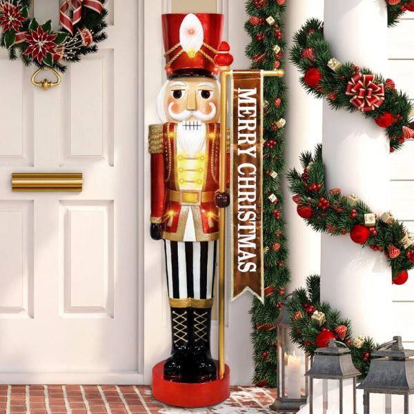 Fraser Hill Farm 48-in Nutcracker Free Standing Decoration with White LED Lights - Image 9