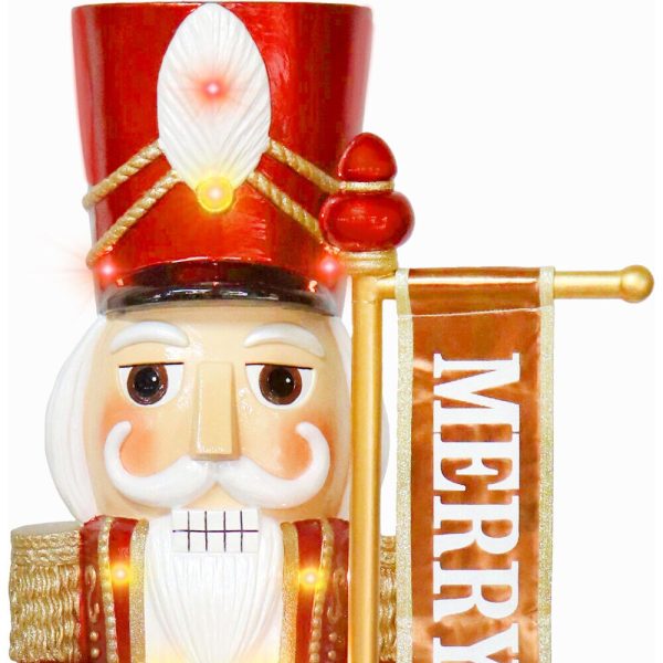 Fraser Hill Farm 48-in Nutcracker Free Standing Decoration with White LED Lights - Image 7