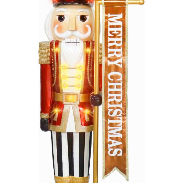 Fraser Hill Farm 48-in Nutcracker Free Standing Decoration with White LED Lights - Image 5