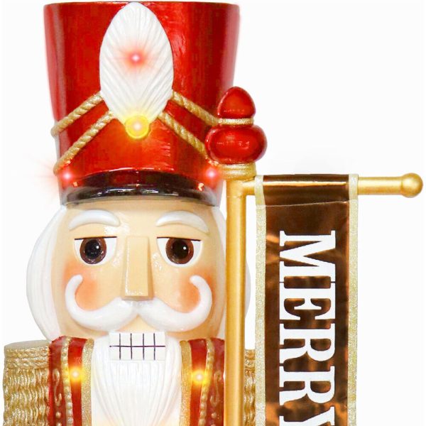 Fraser Hill Farm 48-in Nutcracker Free Standing Decoration with White LED Lights - Image 4