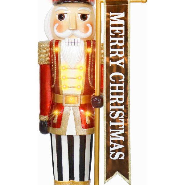 Fraser Hill Farm 48-in Nutcracker Free Standing Decoration with White LED Lights - Image 2