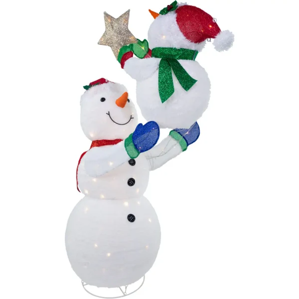 Fraser Hill Farm 72-in Snowman Free Standing Decoration with White LED Lights