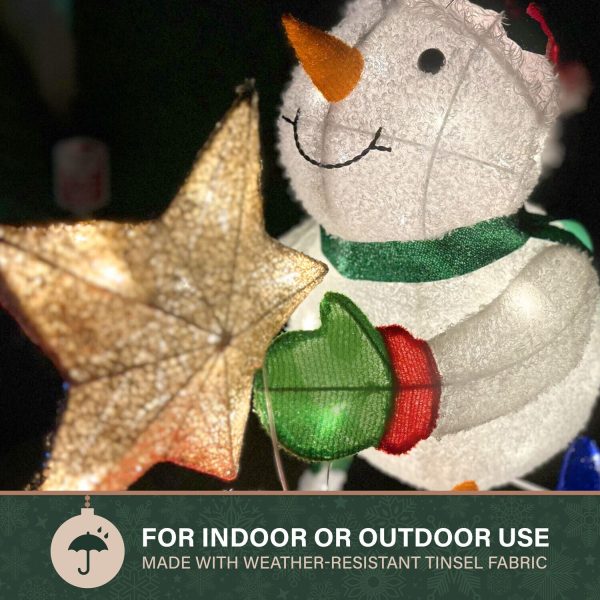 Fraser Hill Farm 72-in Snowman Free Standing Decoration with White LED Lights - Image 7