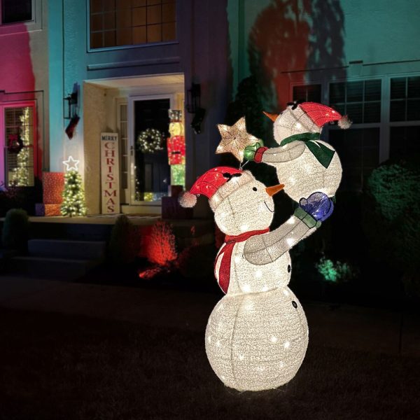 Fraser Hill Farm 72-in Snowman Free Standing Decoration with White LED Lights - Image 11