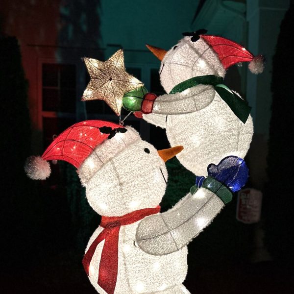 Fraser Hill Farm 72-in Snowman Free Standing Decoration with White LED Lights - Image 9
