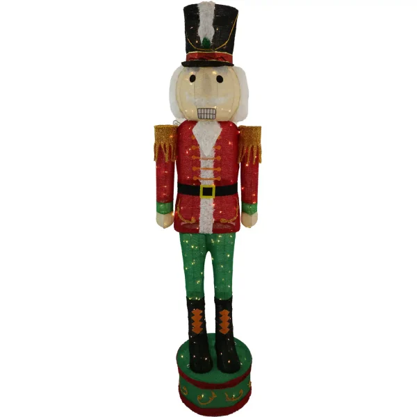 Fraser Hill Farm 72-in Nutcracker Free Standing Decoration with White LED Lights