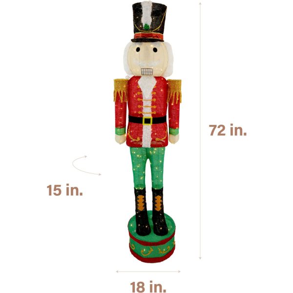 Fraser Hill Farm 72-in Nutcracker Free Standing Decoration with White LED Lights - Image 7