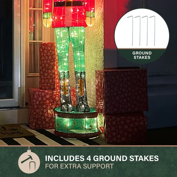 Fraser Hill Farm 72-in Nutcracker Free Standing Decoration with White LED Lights - Image 3