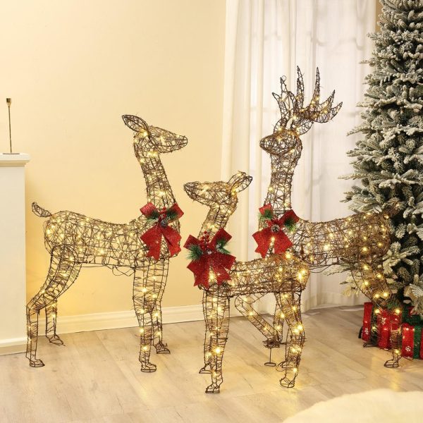 LuxenHome 57.6-in Deer Free Standing Decoration with White LED Lights - Image 6