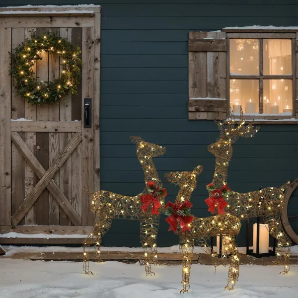 LuxenHome 57.6-in Deer Free Standing Decoration with White LED Lights - Image 5
