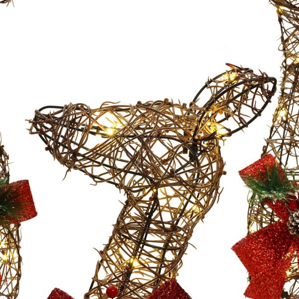 LuxenHome 57.6-in Deer Free Standing Decoration with White LED Lights - Image 4