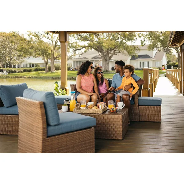 Mosaic Nesting Wicker Conversation Furniture Set - Image 2