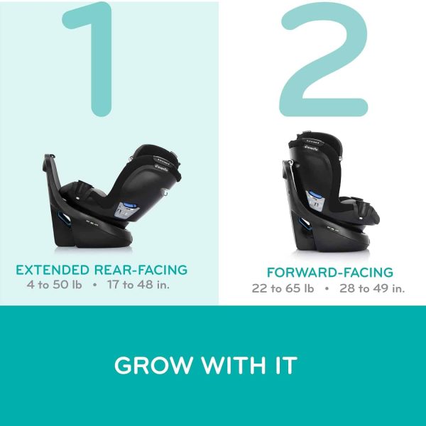 Evenflo Revolve360 Slim 2-in-1 Rotational Car Seat with Quick Clean Cover (Stow Blue) - Image 7