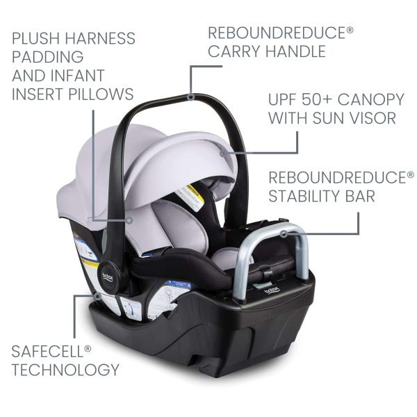 Britax Willow S Infant Car Seat with Alpine Base, ClickTight Technology, Rear Facing Car Seat with RightSize System, Glacier Onyx - Image 3