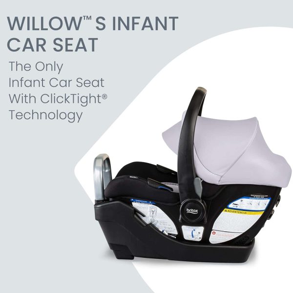 Britax Willow S Infant Car Seat with Alpine Base, ClickTight Technology, Rear Facing Car Seat with RightSize System, Glacier Onyx - Image 2