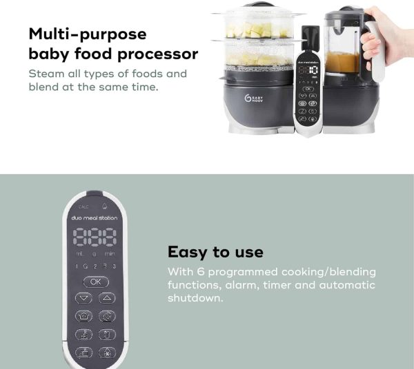 Babymoov Duo Meal Station Food Maker 6 in 1 Food Processor with Steam Cooker - Image 4