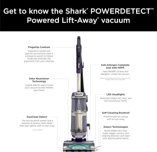 PowerDetect Upright Vacuum with DuoClean Detect Technology, Self-Cleaning Brushroll, and XL Dustcup   Eggplant - Image 20