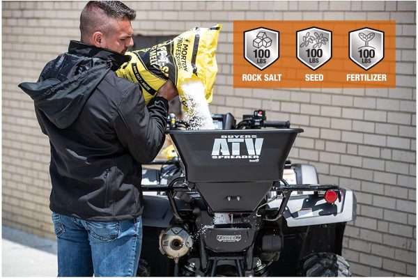 Buyers Products ATVS100 ATV Broadcast Spreader, All-Purpose Spreader for Salt, Seed   Fertilizer, 100 lb. Capacity W/ Rain Cover - Image 6