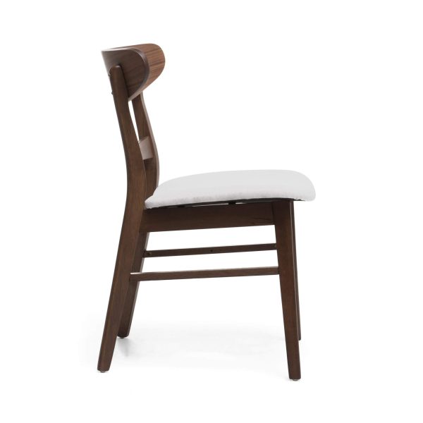 Home Idalia Mid-century Modern Dining Chairs (Set of 4) by  Home, Light Beige, Walnut - Image 6