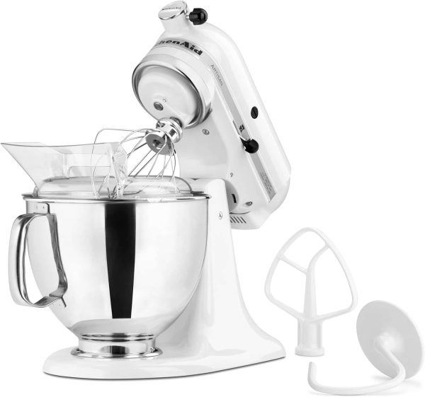 Artisan Series 5 Quart Tilt Head Stand Mixer with Pouring Shield KSM150PS, White - Image 5