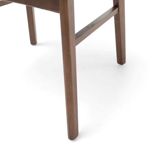 Home Idalia Mid-century Modern Dining Chairs (Set of 4) by  Home, Light Beige, Walnut - Image 4