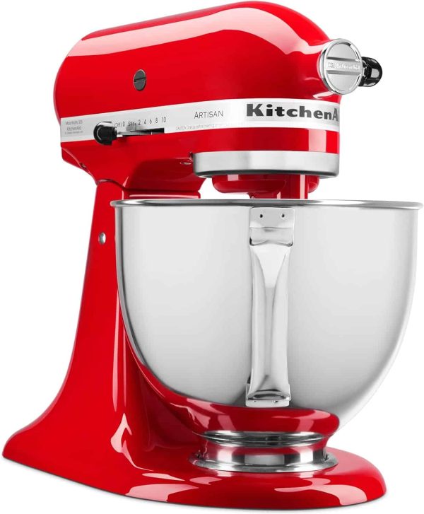Artisan Series 5 Quart Tilt Head Stand Mixer with Pouring Shield KSM150PS, Passion Red - Image 6