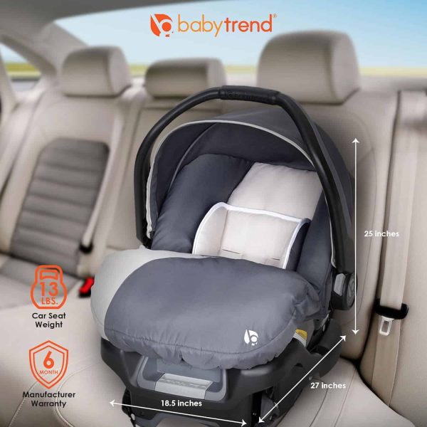 Baby Trend Ally Newborn Baby Infant Car Seat Carrier Travel System with Harness and Extra Cozy Cover, Gray Magnolia - Image 6
