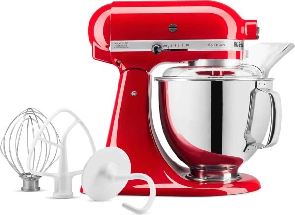 Artisan Series 5 Quart Tilt Head Stand Mixer with Pouring Shield KSM150PS, Passion Red - Image 3