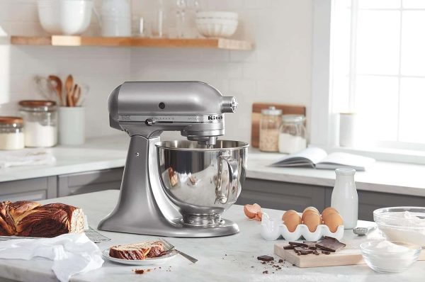 Artisan Series 5 Quart Tilt Head Stand Mixer with Pouring Shield KSM150PS, Contour Silver - Image 3