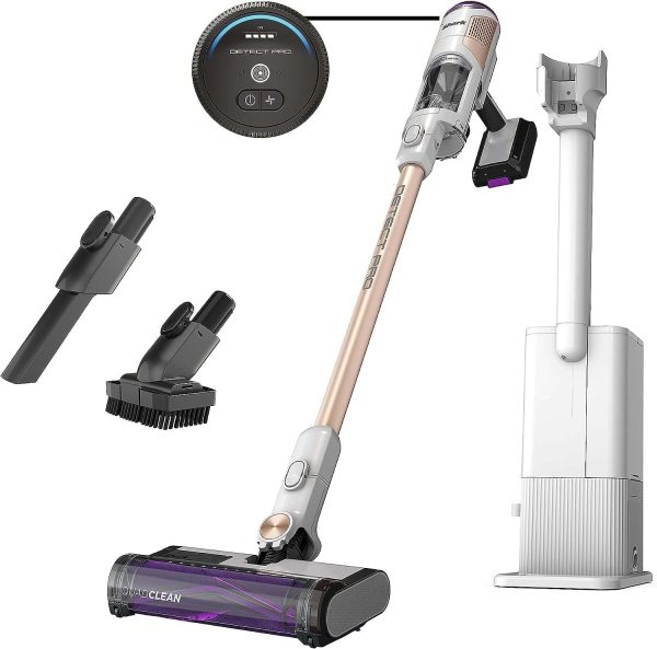 Cordless Vacuum with HEPA Filter, QuadClean Brushroll, White/Beats Brass