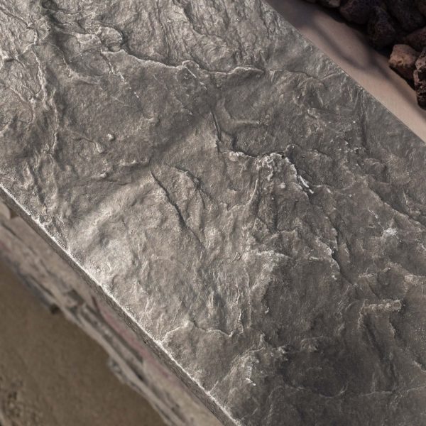 Awalua 32  Square MGO Fire Pit with Grey Top   40,000 BTU, Natural Stone - Image 5