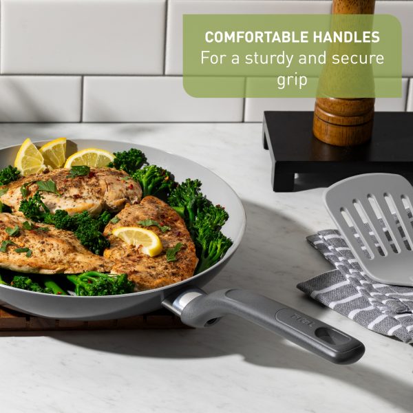 Easy Care Ceramic Non-Stick, 12 Piece Pots and Pans Cookware Set, Grey - Image 6