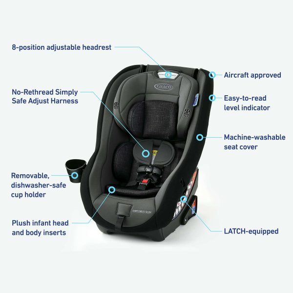 Graco Contender Slim Convertible Car Seat, West Point - Image 3