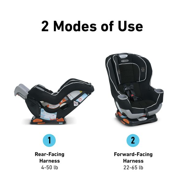 Graco Extend2Fit 2-in-1 Convertible Car Seat, Gotham - Image 10