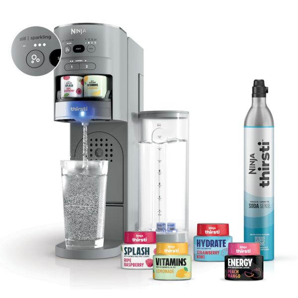Thirsti Drink System, Soda Maker, Create Unique Sparkling   Still Drinks, Personalize Size   Flavor, Grey