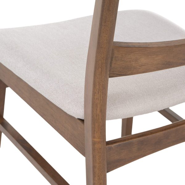 Home Idalia Mid-century Modern Dining Chairs (Set of 4) by  Home, Light Beige, Walnut - Image 2