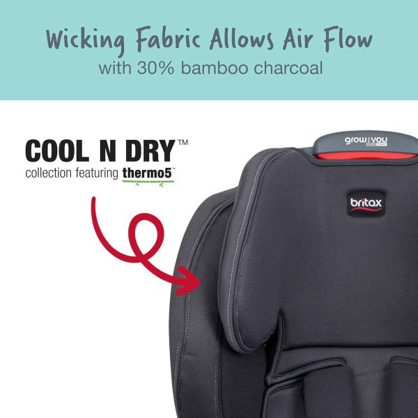 Britax Grow with You ClickTight Harness-2-Booster Car Seat, Cool N Dry   Cool Flow Moisture Wicking Fabric - Image 2