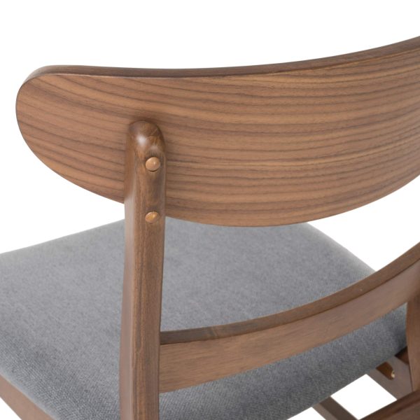 Home Idalia Mid-century Modern Dining Chairs (Set of 4) by  Home, Dark Gray + Walnut - Image 3