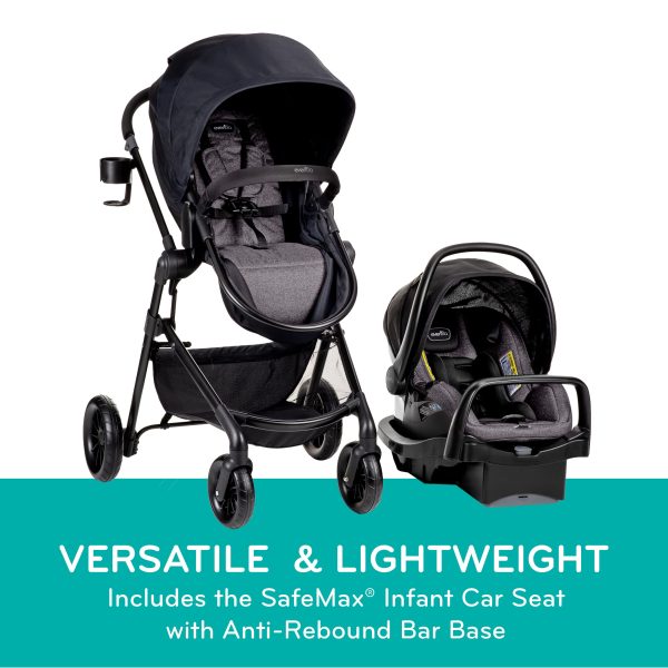 Evenflo Pivot Modular Travel System with LiteMax Infant Car Seat with Anti-Rebound Bar (Casual Gray) - Image 7