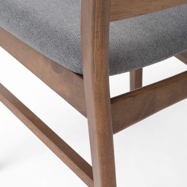 Home Idalia Mid-century Modern Dining Chairs (Set of 4) by  Home, Dark Gray + Walnut - Image 2