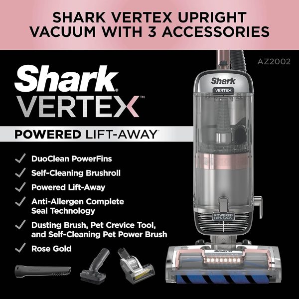 AZ2002 Vertex Powered Lift-Away Upright Vacuum, Silver/Rose Gold - Image 4