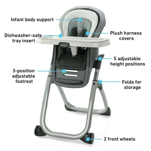 Graco DuoDiner DLX 6 in 1 High Chair | Converts to Dining Booster Seat, Youth Stool, and More, Mathis - Image 6