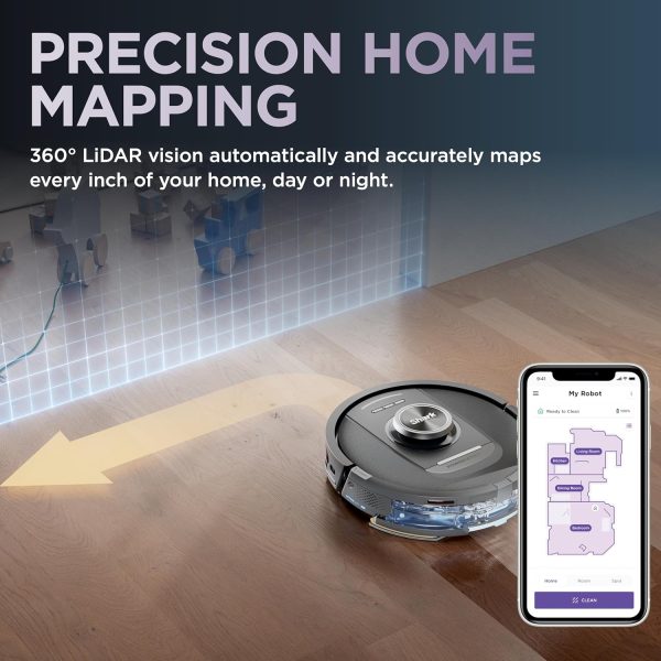Robot Vacuum   Mop PowerDetect NeverTouch, Combo, Self-Emptying   Self-Refilling, 60-Day Debris Capacity with Pad Dry   Gaia Grey - Image 9
